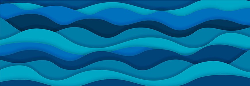 Layered paper art waves background. Sea water concept. 3D origam